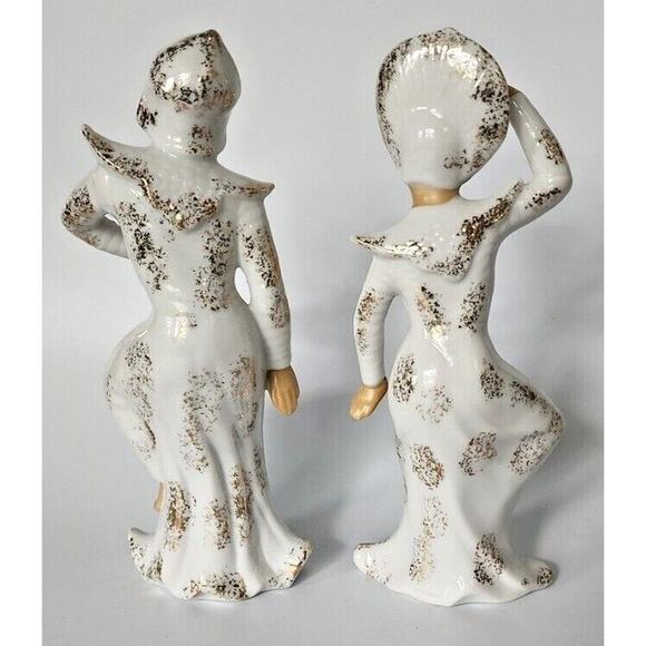 Vintage Lefton China/Asian Pair Chinese Porcelain Figurines Dancing Ladies PB177 - Picture 3 of 6